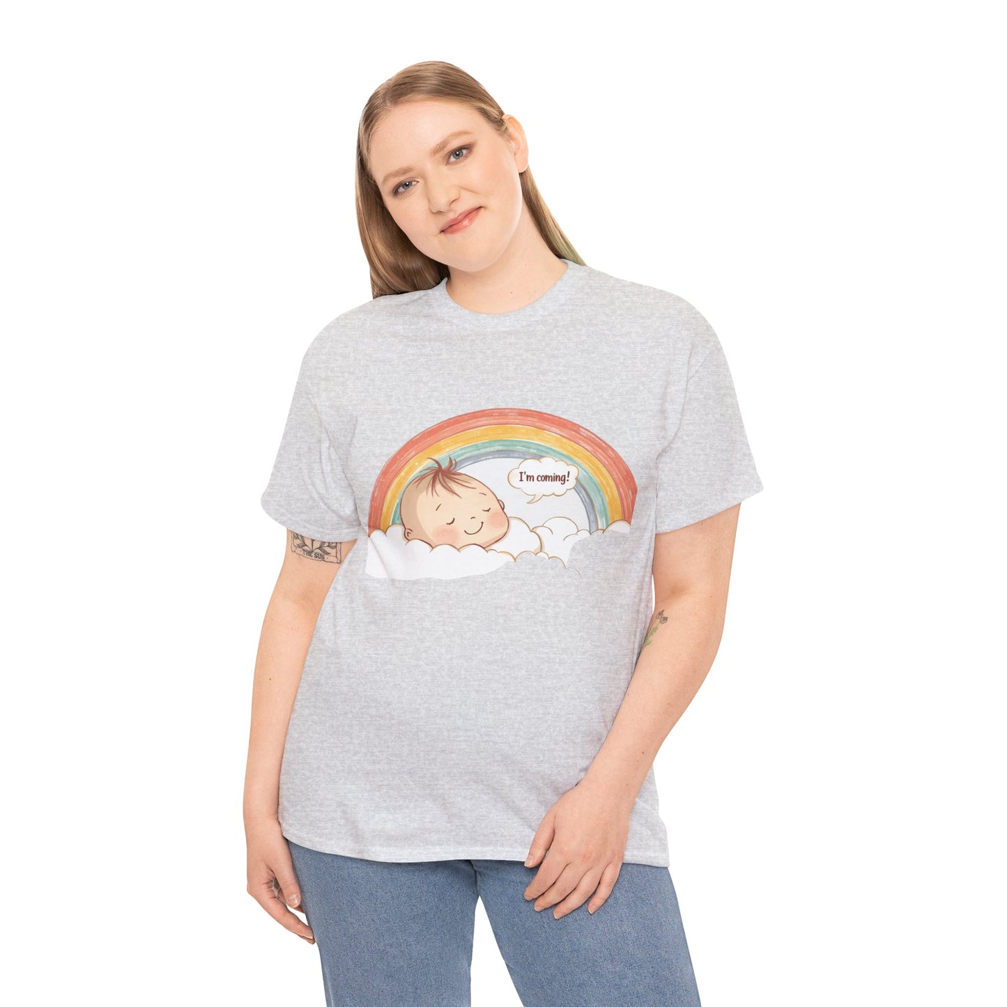 T-Shirt Premom Rainbow Baby I'M Coming