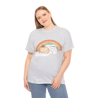 T-Shirt Premom Rainbow Baby I'M Coming