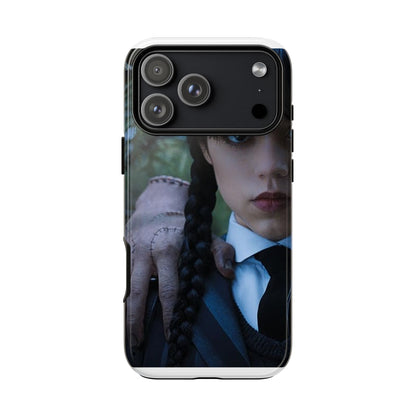 Mercoledì - Gothic Schoolgirl Phone Case — Dark Portrait Protective Tough Case