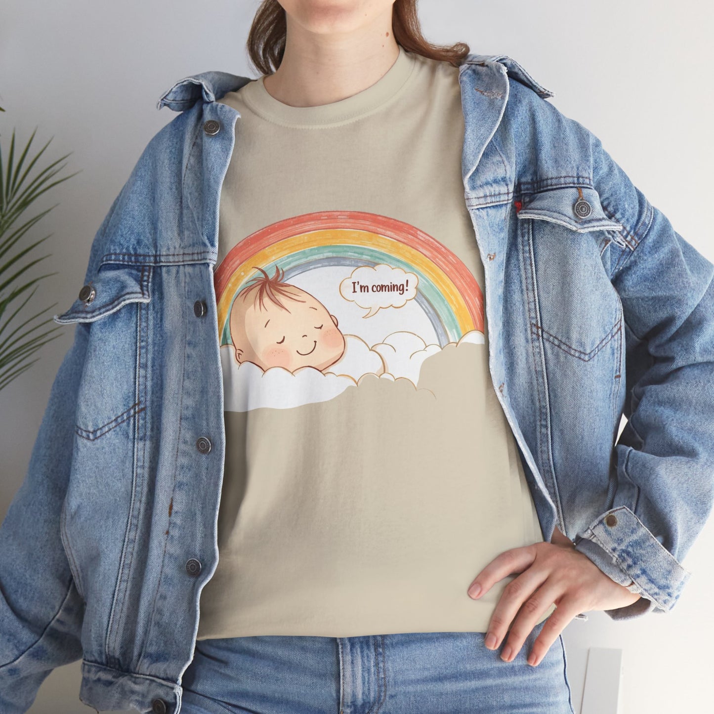 T-Shirt Premom Rainbow Baby I'M Coming