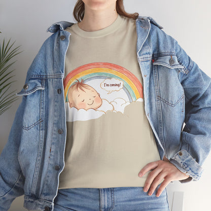 T-Shirt Premom Rainbow Baby I'M Coming