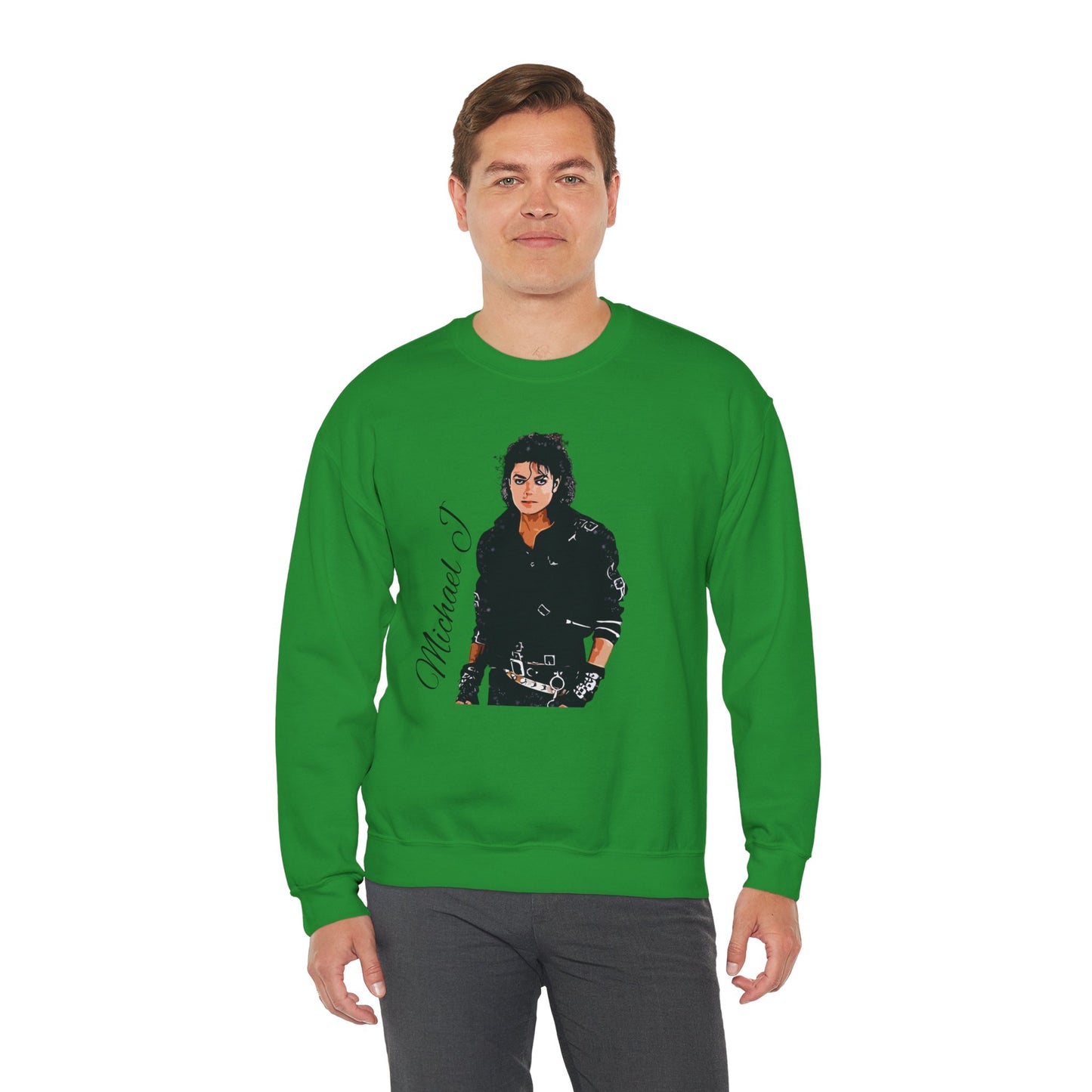 Felpa Michael J - Graphic Crewneck Sweatshirt — Retro Pop Icon Portrait