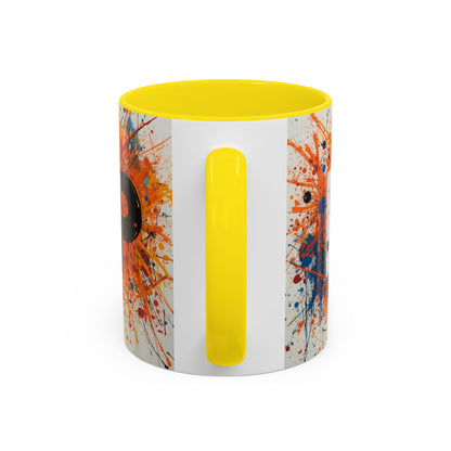 TAZZA Rise Up - Coffee Mug — Bold Orange Paint-Splash Motivational Mug (11/15oz)