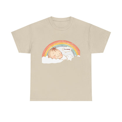 T-Shirt Premom Rainbow Baby I'M Coming
