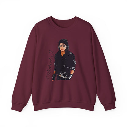 Felpa Michael J - Graphic Crewneck Sweatshirt — Retro Pop Icon Portrait