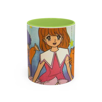 Tazza Kiss me Licia-Kawaii Girl & Cat Accent Coffee Mug – Cute Anime Retro Illustration (11/15oz)