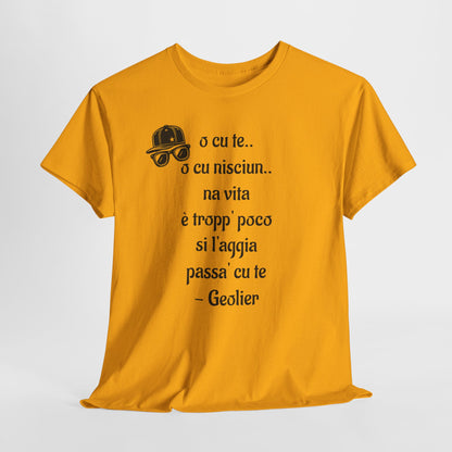 Maglietta unisex con citazione Geolier, maglietta ispiratrice, abbigliamento casual, regalo per gli amanti della musica, maglietta grafica alla moda