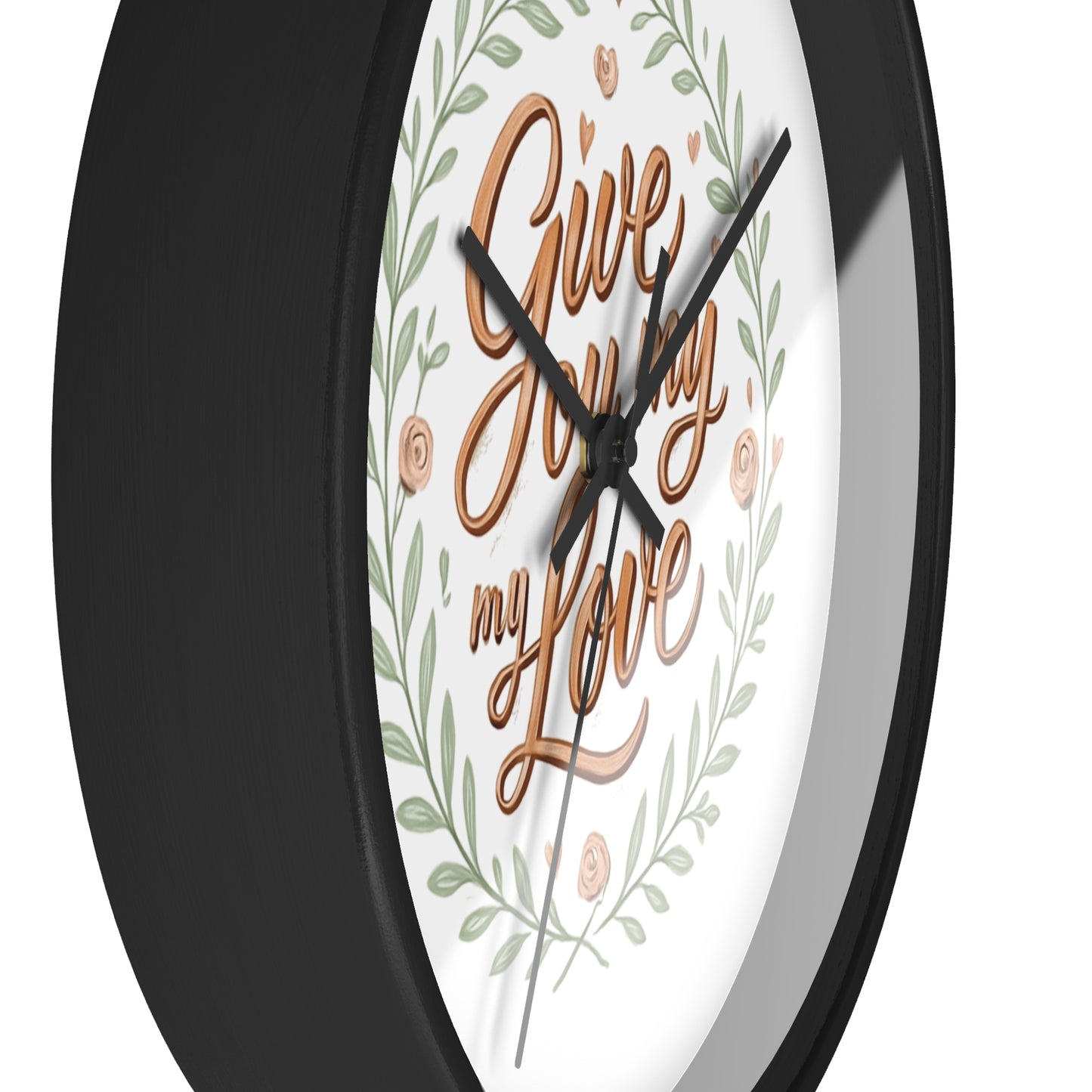 Orologio da parete romantico - GIVE YOU MY LOVE - Regalo per il mio amore, arredamento per la casa, regalo per lei, citazioni d'amore, regalo di nozze, decorazione per anniversario