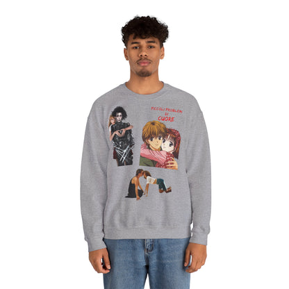 Felpa Unisex anni 90 Anime Collage Crewneck Sweatshirt — Retro Romance & Gothic Art Graphic