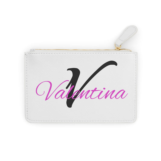 MINI BAG PERSONALIZZATA Mini Clutch — 'Valentina' Script Initial V Cosmetic Bag