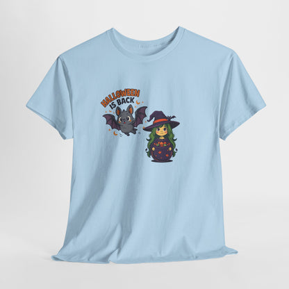 Maglietta strega di Halloween - Maglietta unisex in cotone pesante, Maglietta da strega carina, Maglietta con costume di Halloween, Abbigliamento spettrale, Maglietta "Dolcetto o scherzetto"