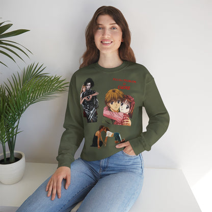 Felpa Unisex anni 90 Anime Collage Crewneck Sweatshirt — Retro Romance & Gothic Art Graphic
