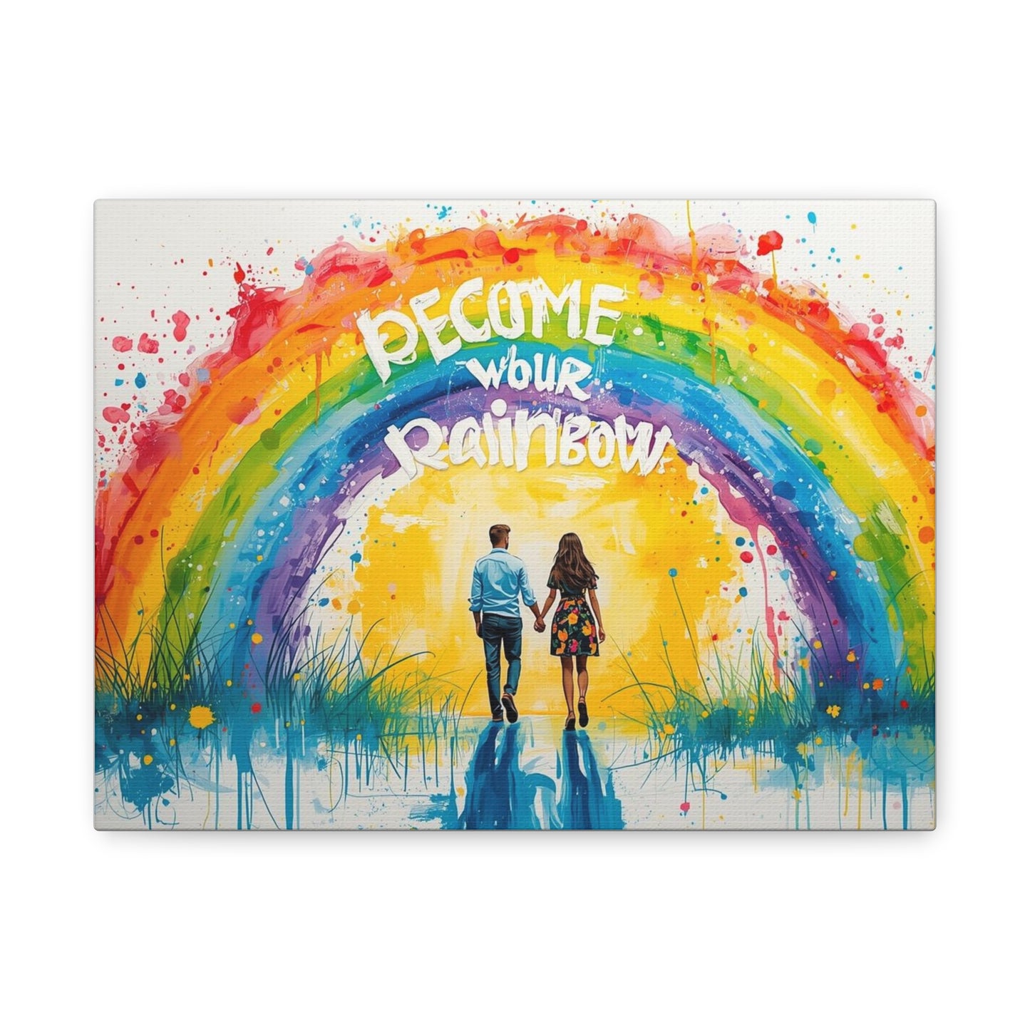 QUADRO TELA - RECOME YOUR RAINBOW - Inspirational Rainbow Art