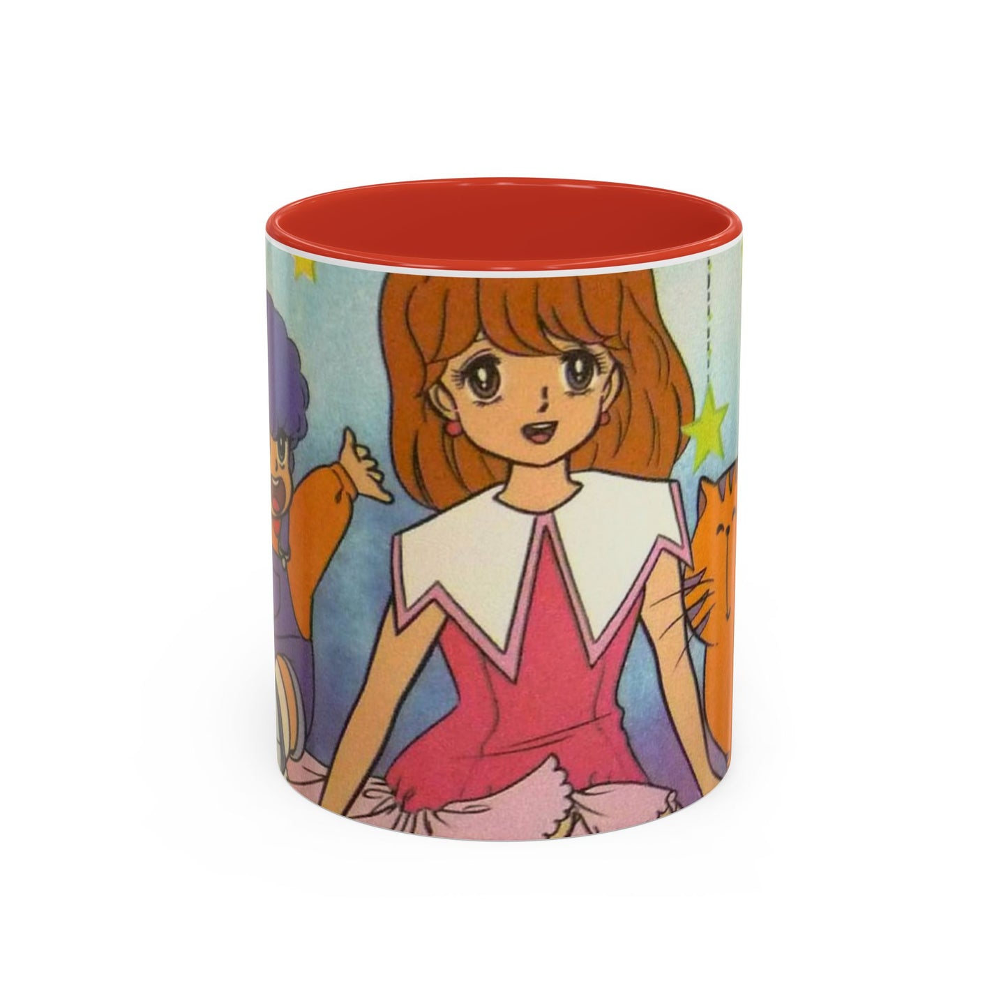 Tazza Kiss me Licia-Kawaii Girl & Cat Accent Coffee Mug – Cute Anime Retro Illustration (11/15oz)