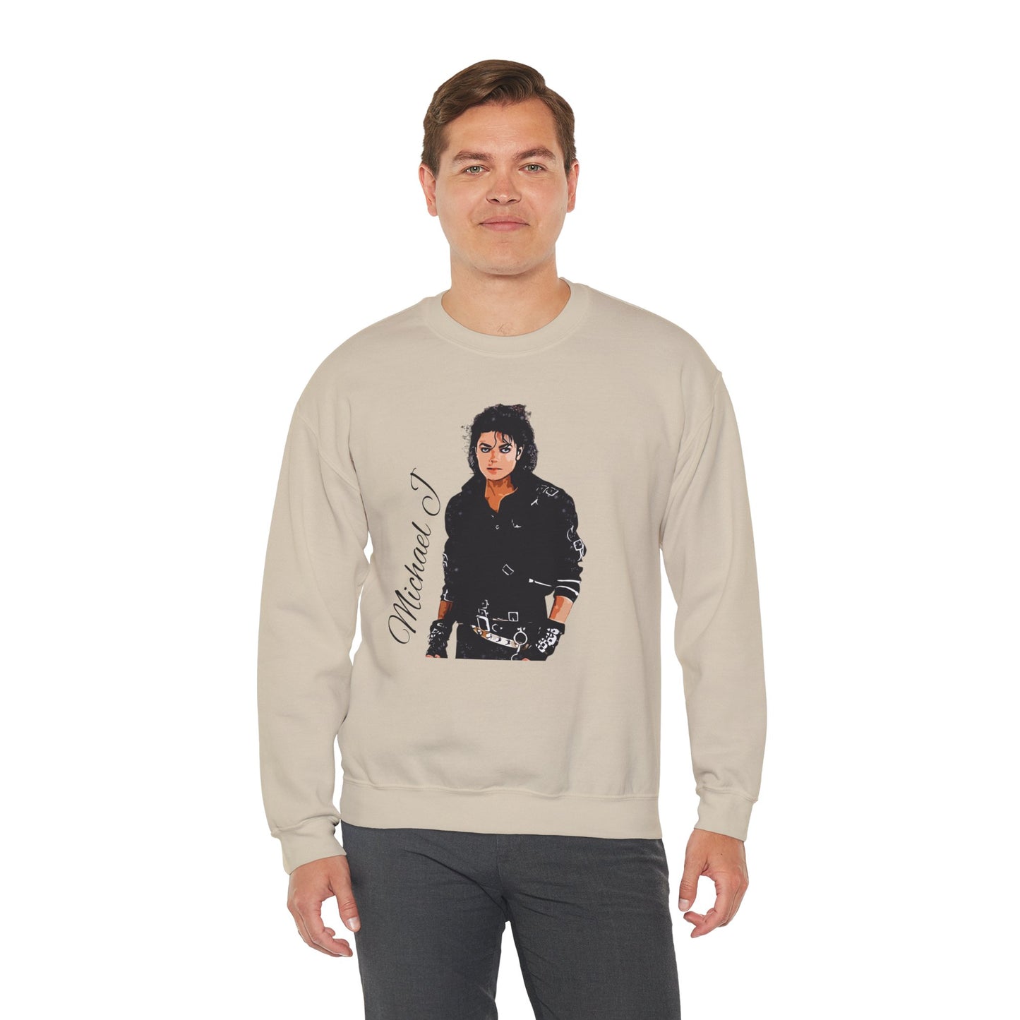 Felpa Michael J - Graphic Crewneck Sweatshirt — Retro Pop Icon Portrait
