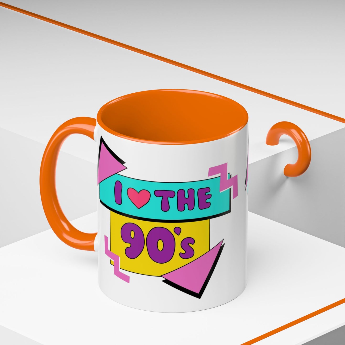 Tazza "I Love The 90s" Accent Coffee Mug — Retro 90s Nostalgia Ceramic Mug