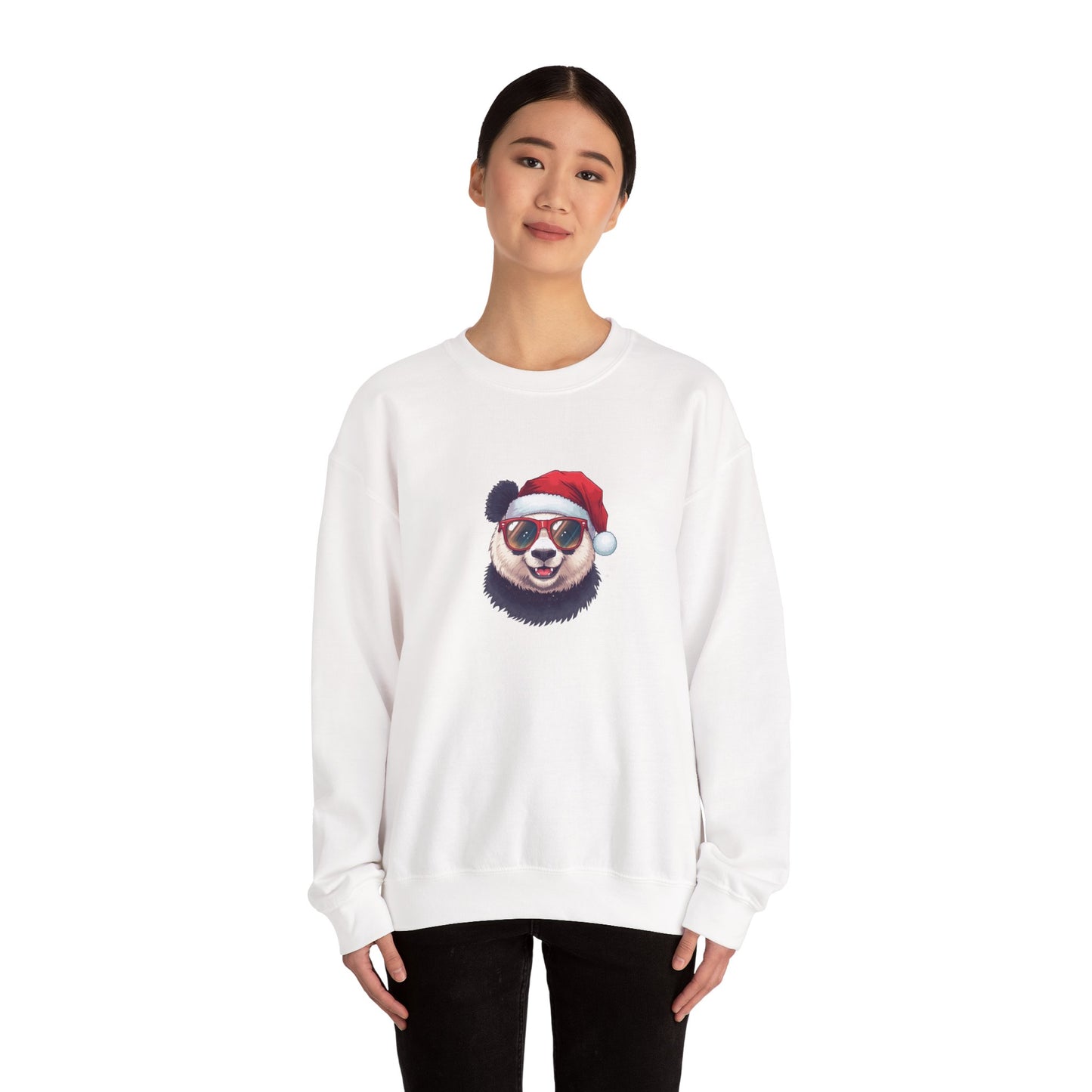 Felpa con buffo Panda natalizio Unisex | Regalo di Natale, Abbigliamento per le feste, Capi essenziali comodi, Girocollo unisex, Felpa carina