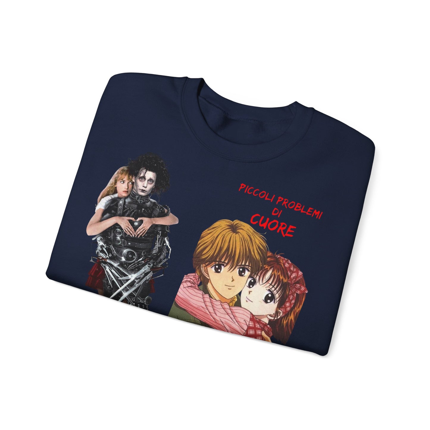 Felpa Unisex anni 90 Anime Collage Crewneck Sweatshirt — Retro Romance & Gothic Art Graphic