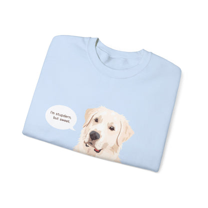 FELPA GIROCOLLO - SONO TESTARDO MA DOLCE Cute Dog Quote Crewneck Sweatshirt