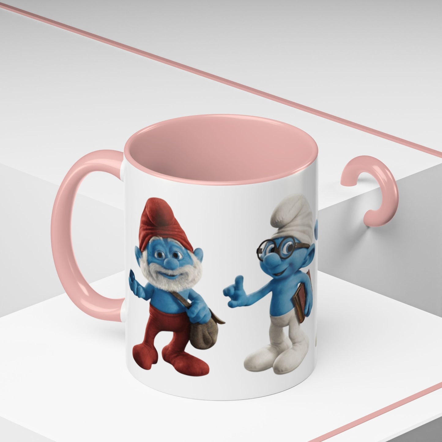 TAZZA PUFFI 3D - Smurf Characters Accent Coffee Mug (11/15oz) — Blue Cartoon Family Coffee Cup