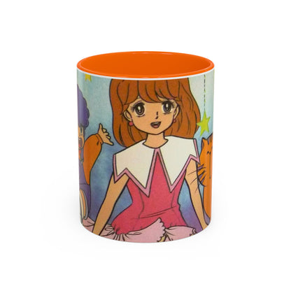 Tazza Kiss me Licia-Kawaii Girl & Cat Accent Coffee Mug – Cute Anime Retro Illustration (11/15oz)