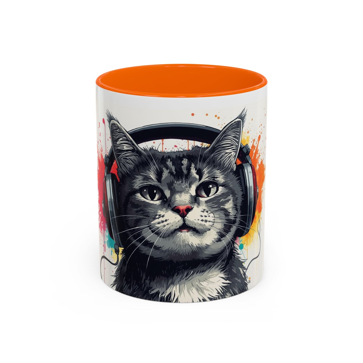 TAZZA Coffee Mug — Colorful Music Kitty Accent Mug (11/15oz)