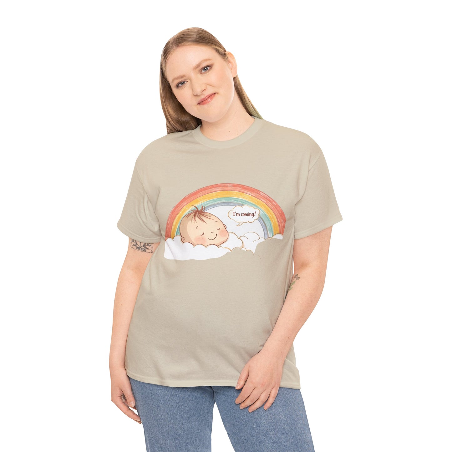 T-Shirt Premom Rainbow Baby I'M Coming