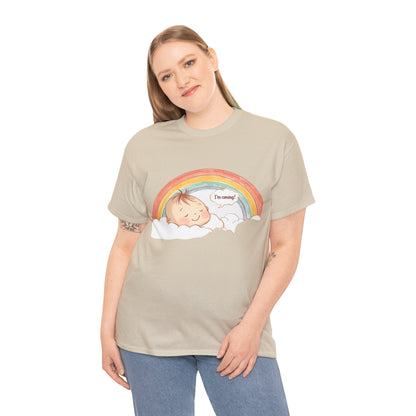 T-Shirt Premom Rainbow Baby I'M Coming