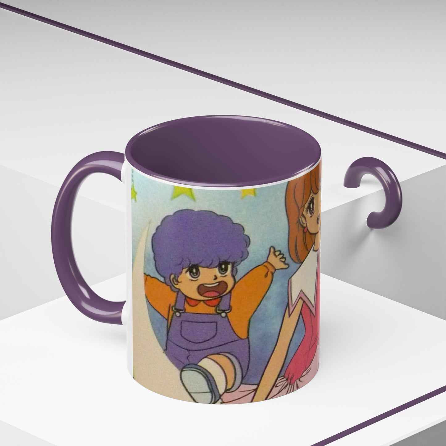 Tazza Kiss me Licia-Kawaii Girl & Cat Accent Coffee Mug – Cute Anime Retro Illustration (11/15oz)