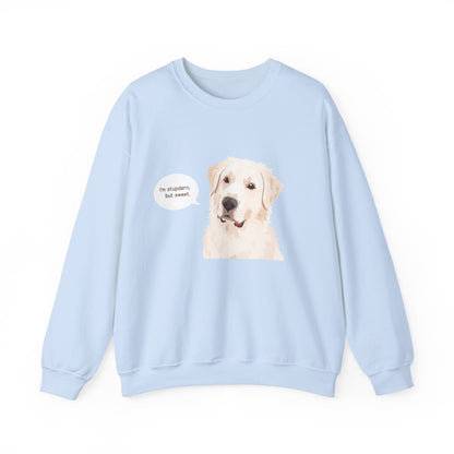 FELPA GIROCOLLO - SONO TESTARDO MA DOLCE Cute Dog Quote Crewneck Sweatshirt