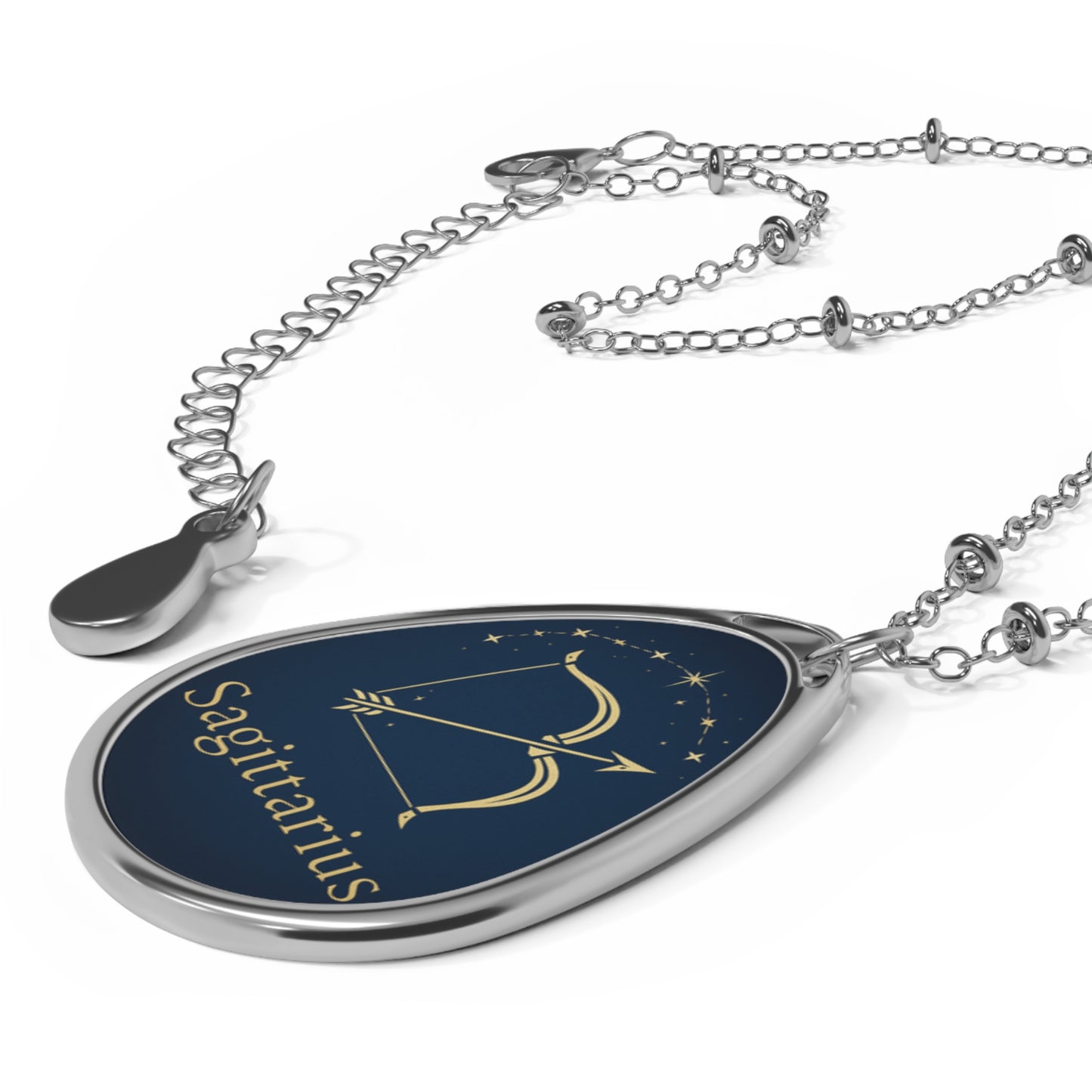 Collana Sagittarius Zodiac Oval Necklace - Personalized Astrology Jewelry