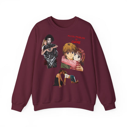 Felpa Unisex anni 90 Anime Collage Crewneck Sweatshirt — Retro Romance & Gothic Art Graphic