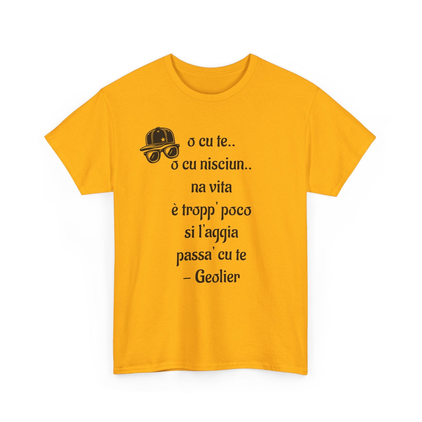 Maglietta unisex con citazione Geolier, maglietta ispiratrice, abbigliamento casual, regalo per gli amanti della musica, maglietta grafica alla moda