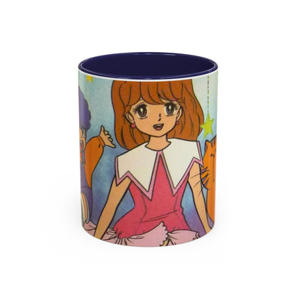 Tazza Kiss me Licia-Kawaii Girl & Cat Accent Coffee Mug – Cute Anime Retro Illustration (11/15oz)
