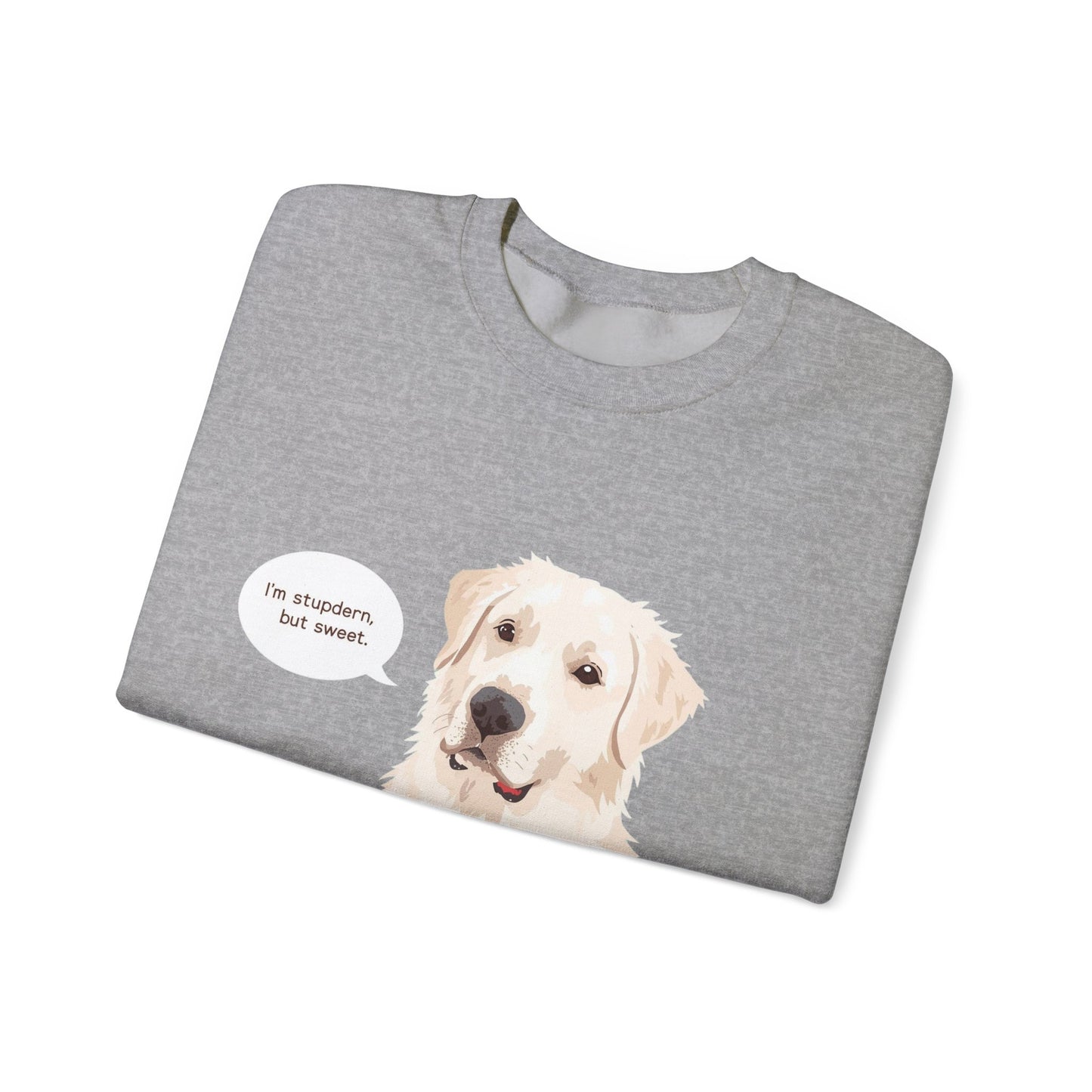 FELPA GIROCOLLO - SONO TESTARDO MA DOLCE Cute Dog Quote Crewneck Sweatshirt