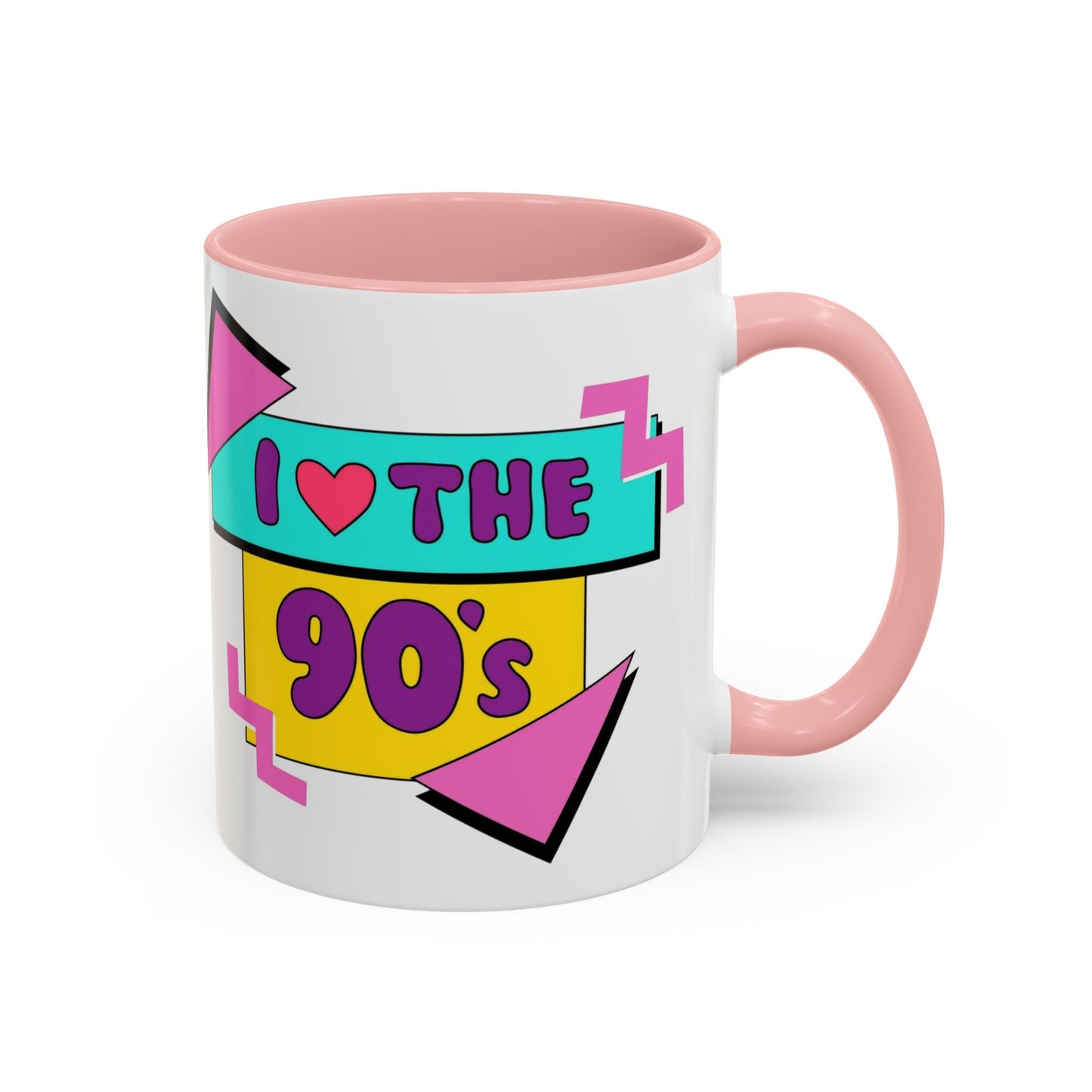 Tazza "I Love The 90s" Accent Coffee Mug — Retro 90s Nostalgia Ceramic Mug