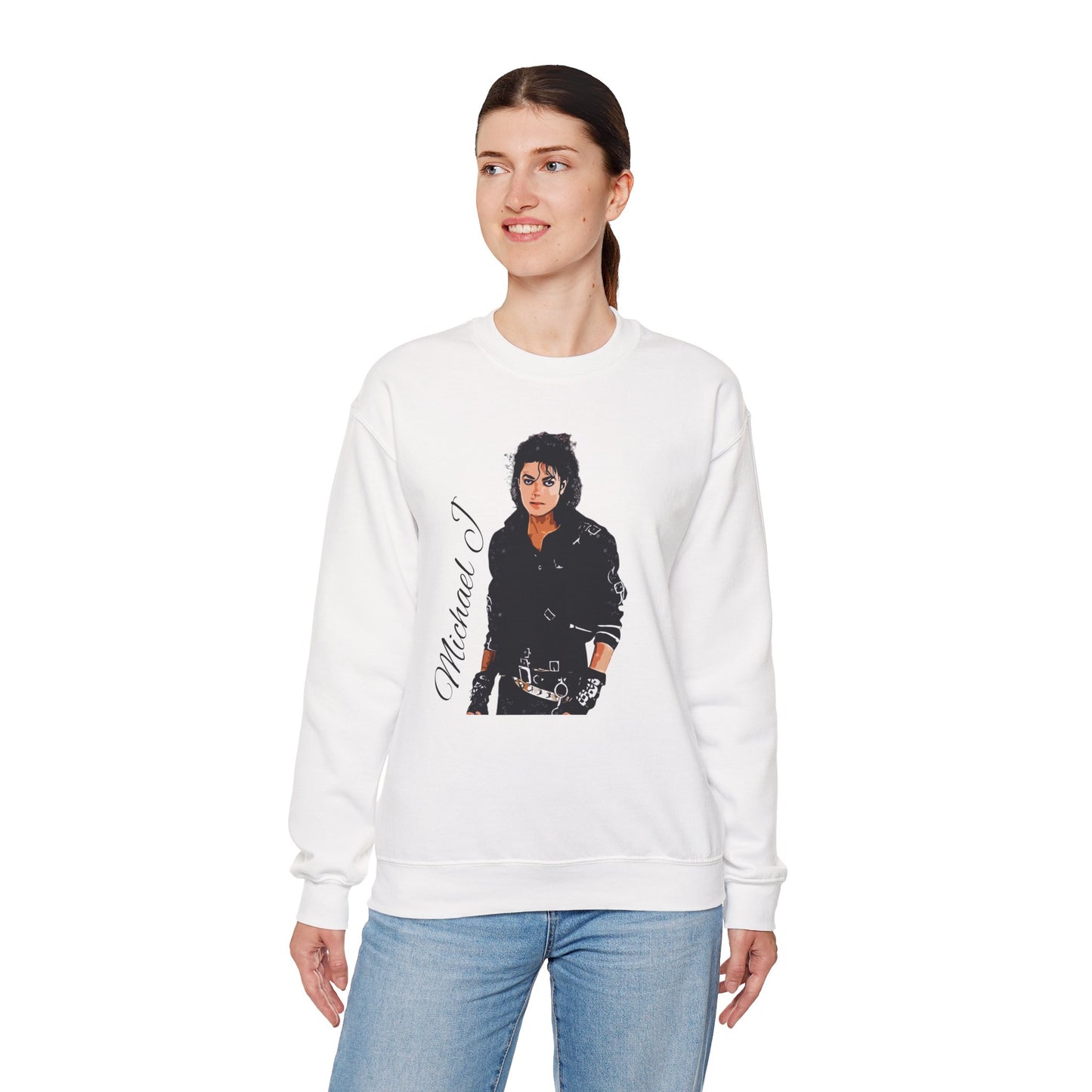 Felpa Michael J - Graphic Crewneck Sweatshirt — Retro Pop Icon Portrait