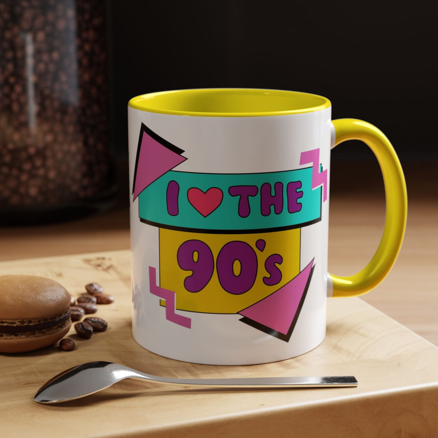 Tazza "I Love The 90s" Accent Coffee Mug — Retro 90s Nostalgia Ceramic Mug