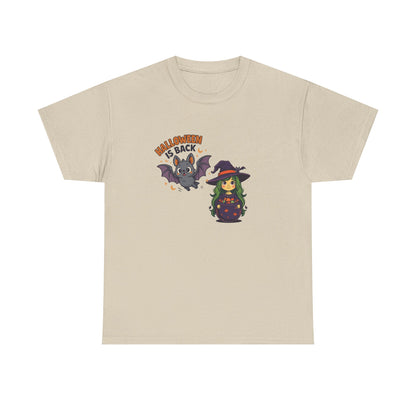 Maglietta strega di Halloween - Maglietta unisex in cotone pesante, Maglietta da strega carina, Maglietta con costume di Halloween, Abbigliamento spettrale, Maglietta "Dolcetto o scherzetto"