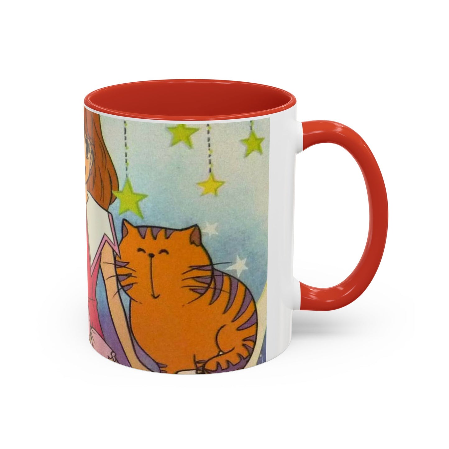 Tazza Kiss me Licia-Kawaii Girl & Cat Accent Coffee Mug – Cute Anime Retro Illustration (11/15oz)