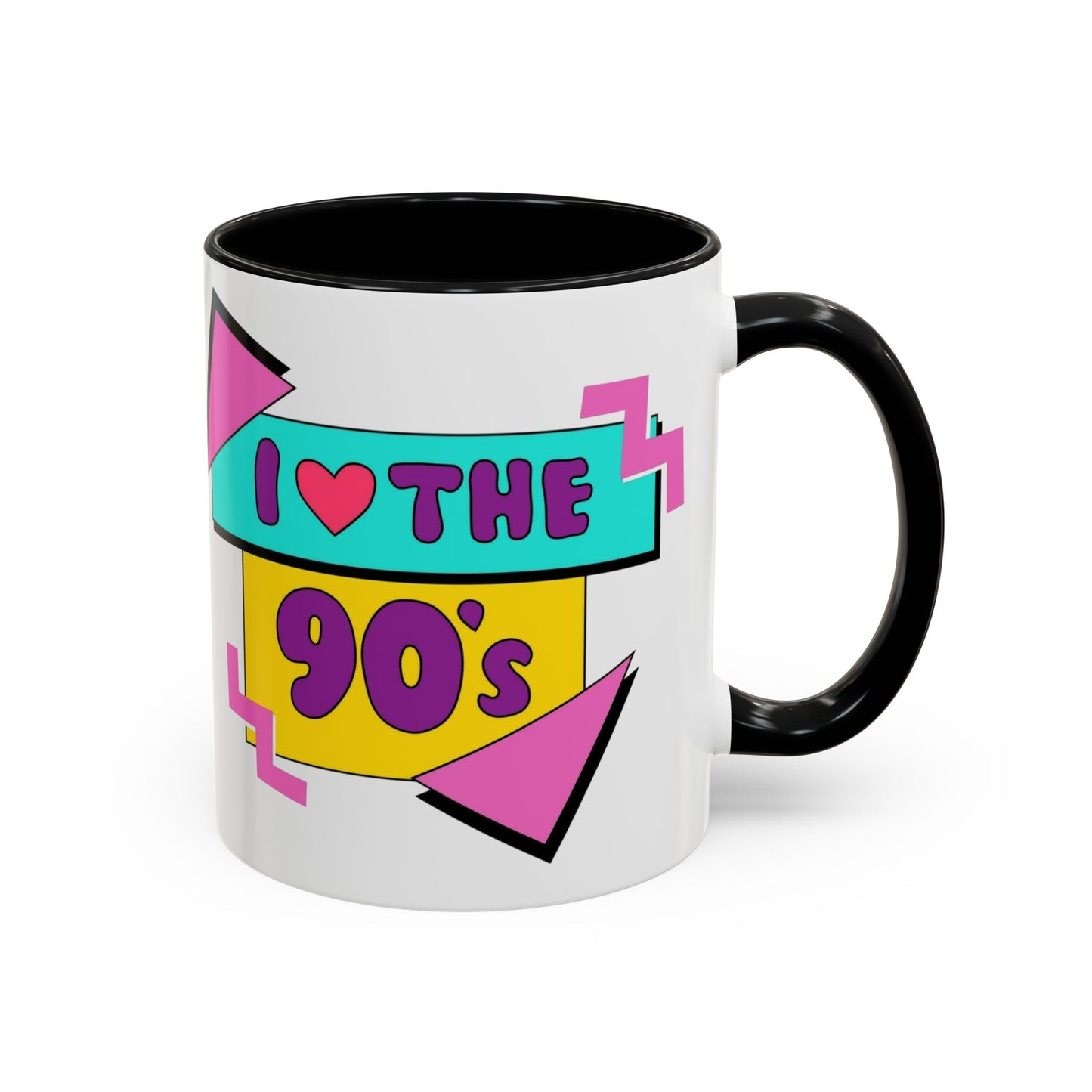Tazza "I Love The 90s" Accent Coffee Mug — Retro 90s Nostalgia Ceramic Mug