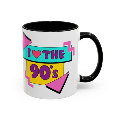 Tazza "I Love The 90s" Accent Coffee Mug — Retro 90s Nostalgia Ceramic Mug