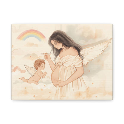 Quadro su tela, Angel Mother and baby rainbow