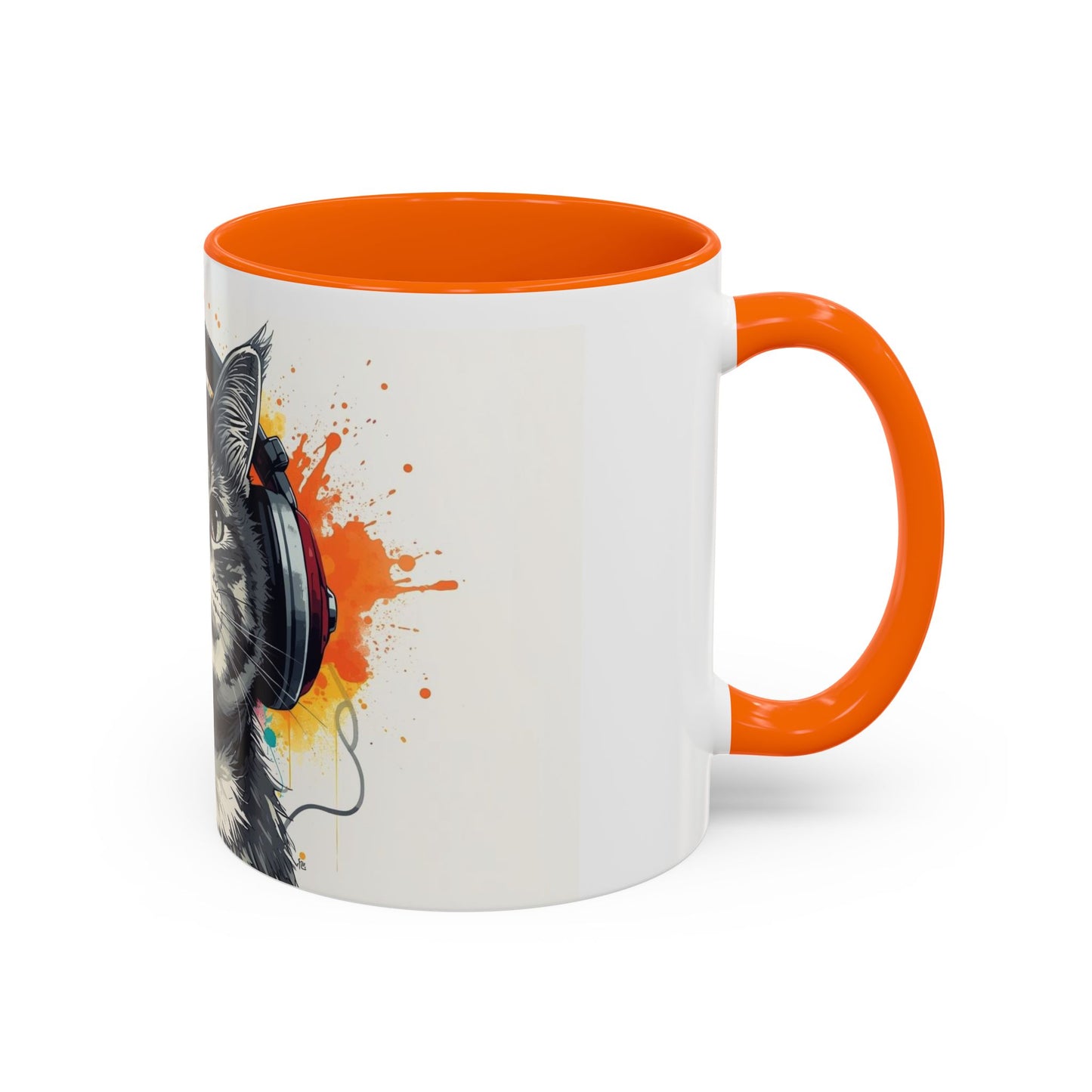 TAZZA Coffee Mug — Colorful Music Kitty Accent Mug (11/15oz)