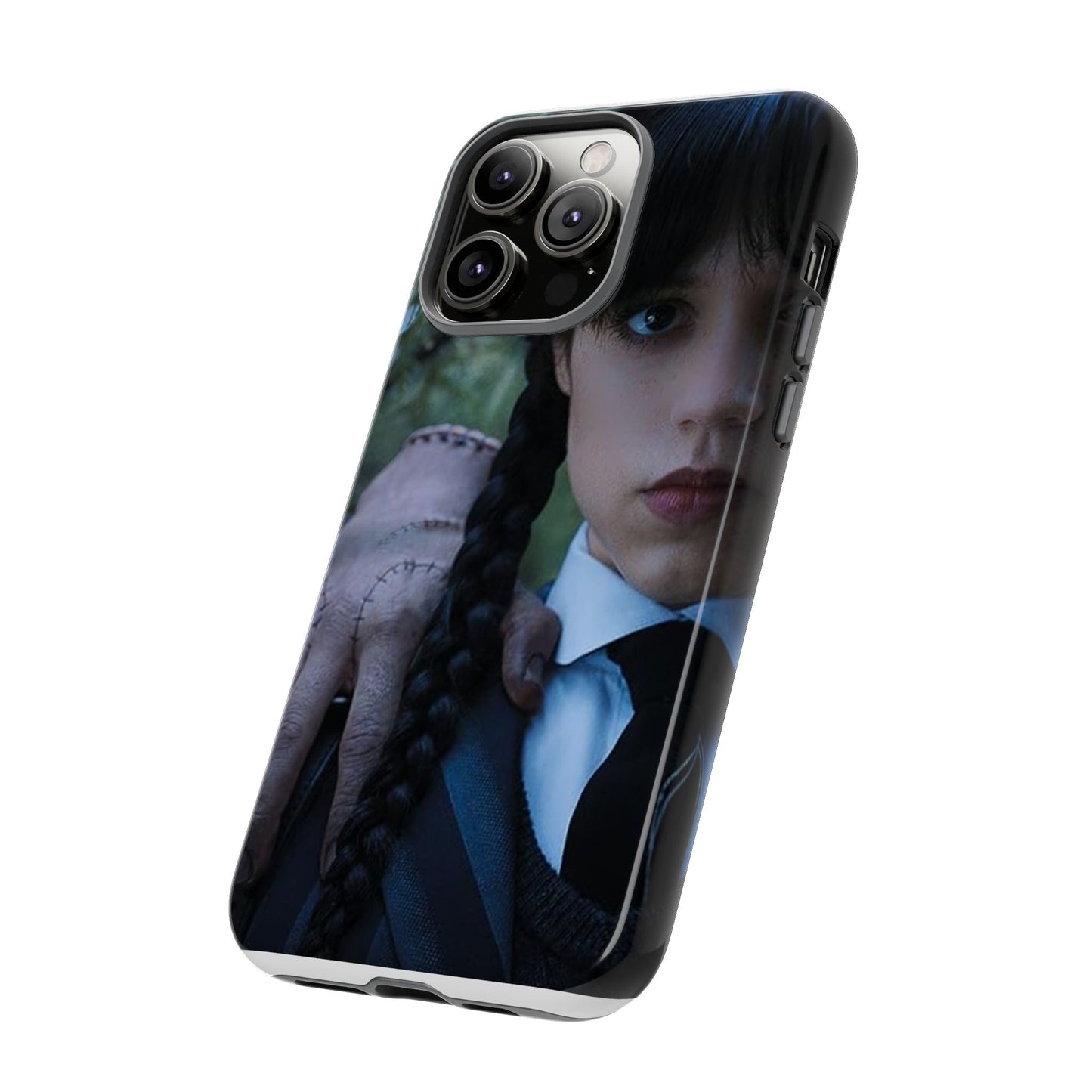 Mercoledì - Gothic Schoolgirl Phone Case — Dark Portrait Protective Tough Case