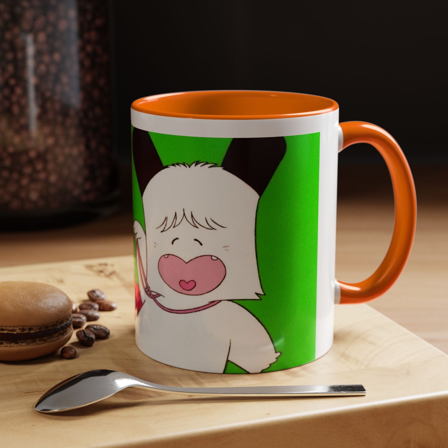 Spank tenero ribacuori Tazza — Whimsical Girl & Bunny Accent Coffee Mug