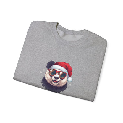 Felpa con buffo Panda natalizio Unisex | Regalo di Natale, Abbigliamento per le feste, Capi essenziali comodi, Girocollo unisex, Felpa carina