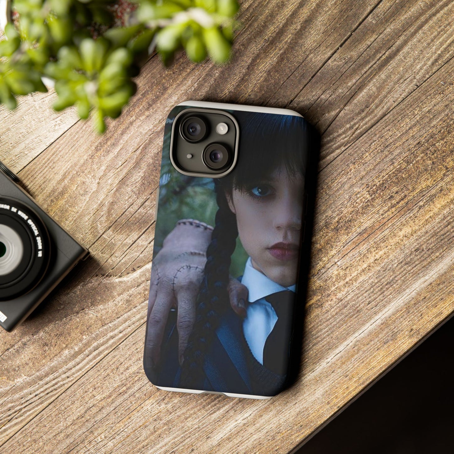 Mercoledì - Gothic Schoolgirl Phone Case — Dark Portrait Protective Tough Case