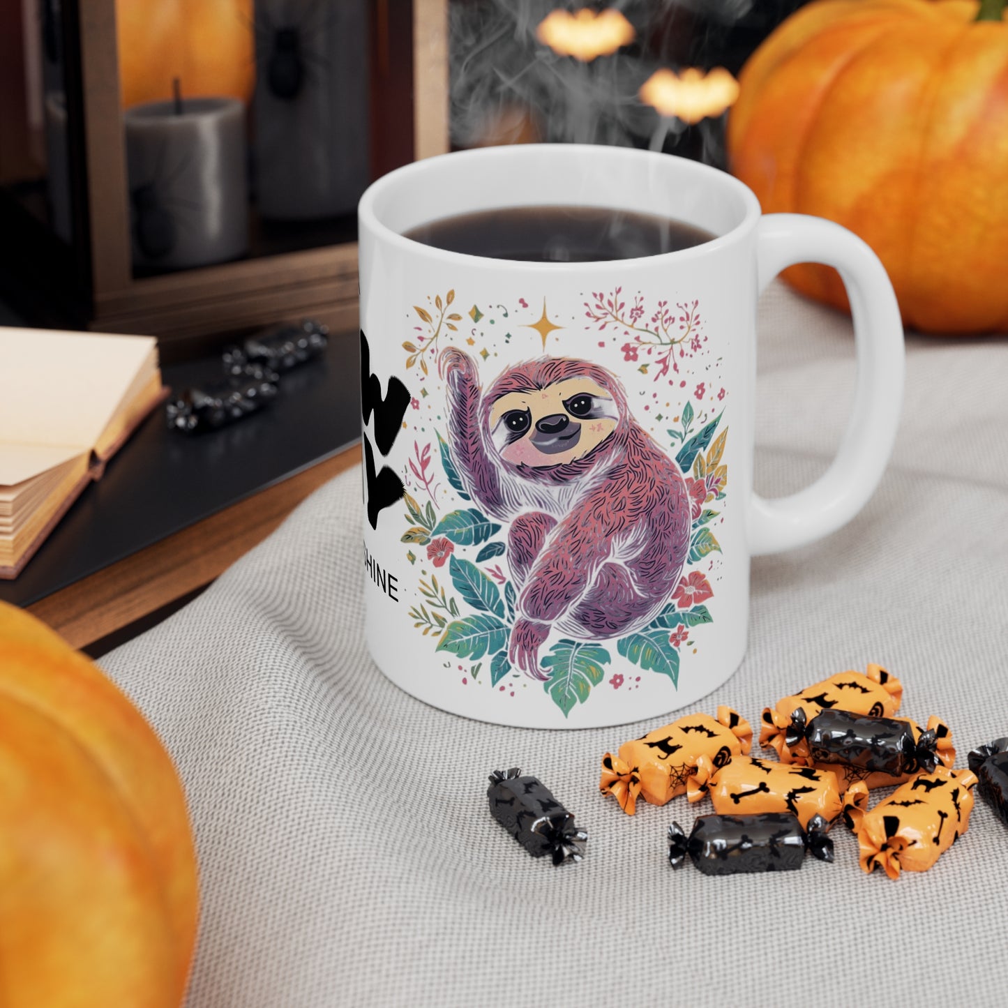 Tazza da caffè in ceramica con dolce bradipo | Tazza motivazionale per gli amanti del caffè, regalo per lei, arredamento per l'ufficio, nuovo giorno