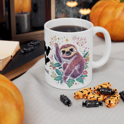 Tazza da caffè in ceramica con dolce bradipo | Tazza motivazionale per gli amanti del caffè, regalo per lei, arredamento per l'ufficio, nuovo giorno